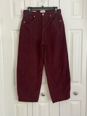 Universal Thread High-Rise Corduroy Pants in Burgundy